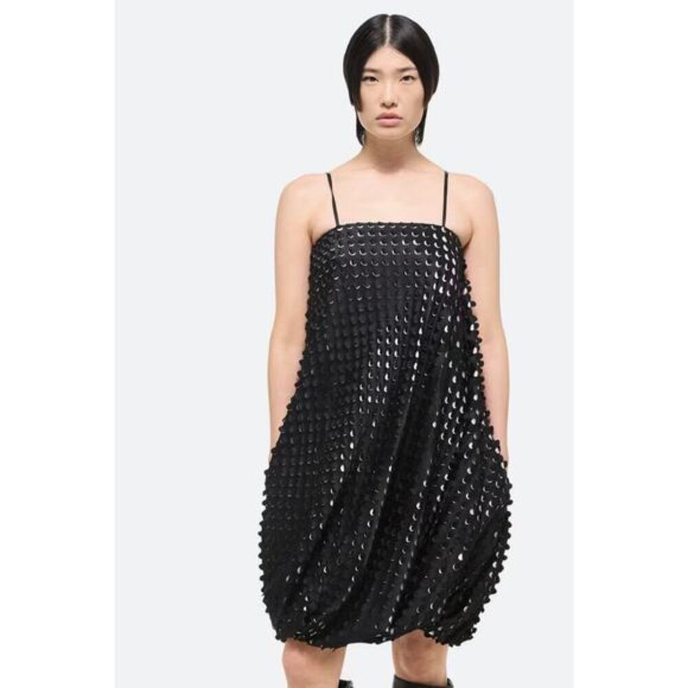 Helmet Lang Black Mini dress satin size 4 NWT
